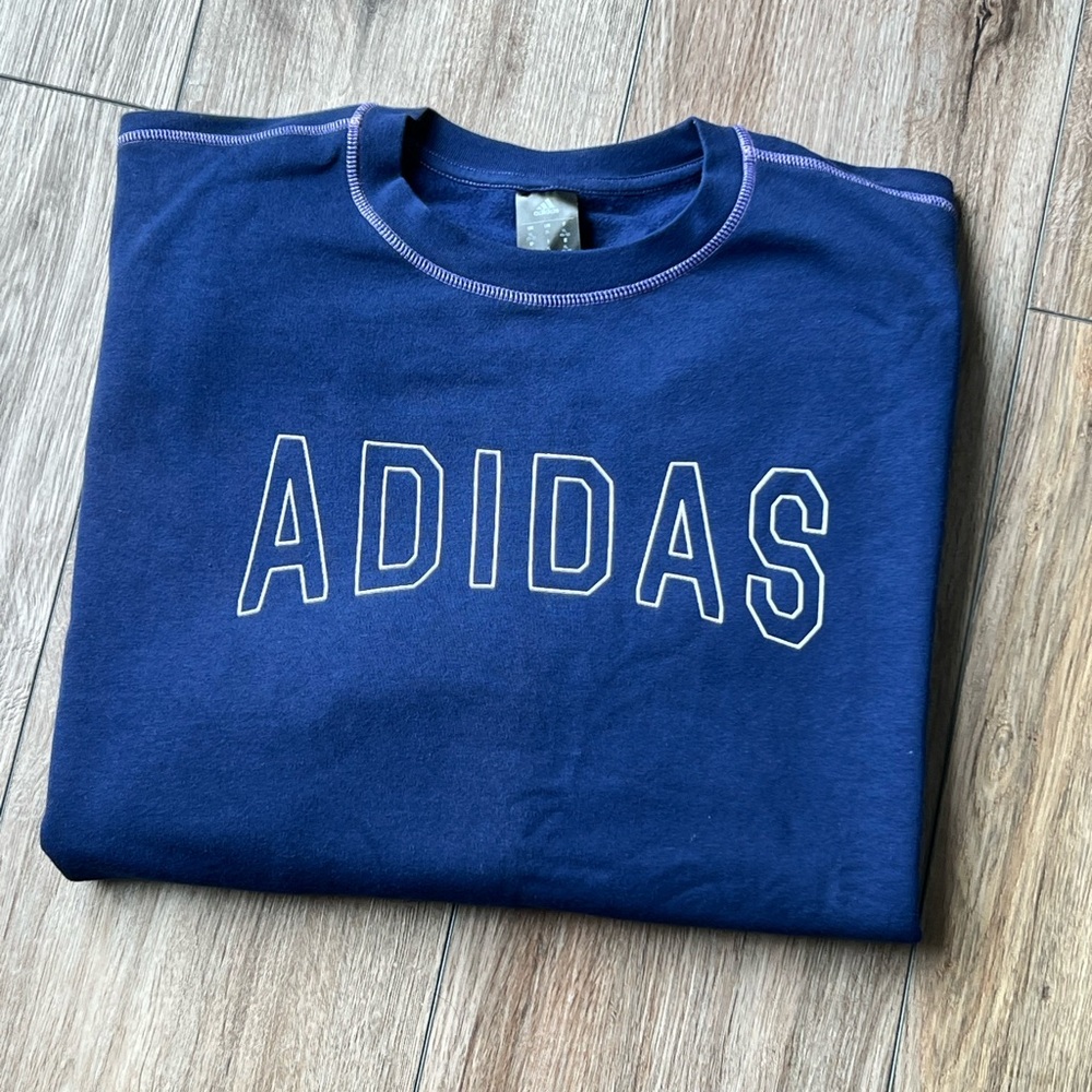 Adidas Navy Blue Logo Crewneck Sweatshirt NWT XL